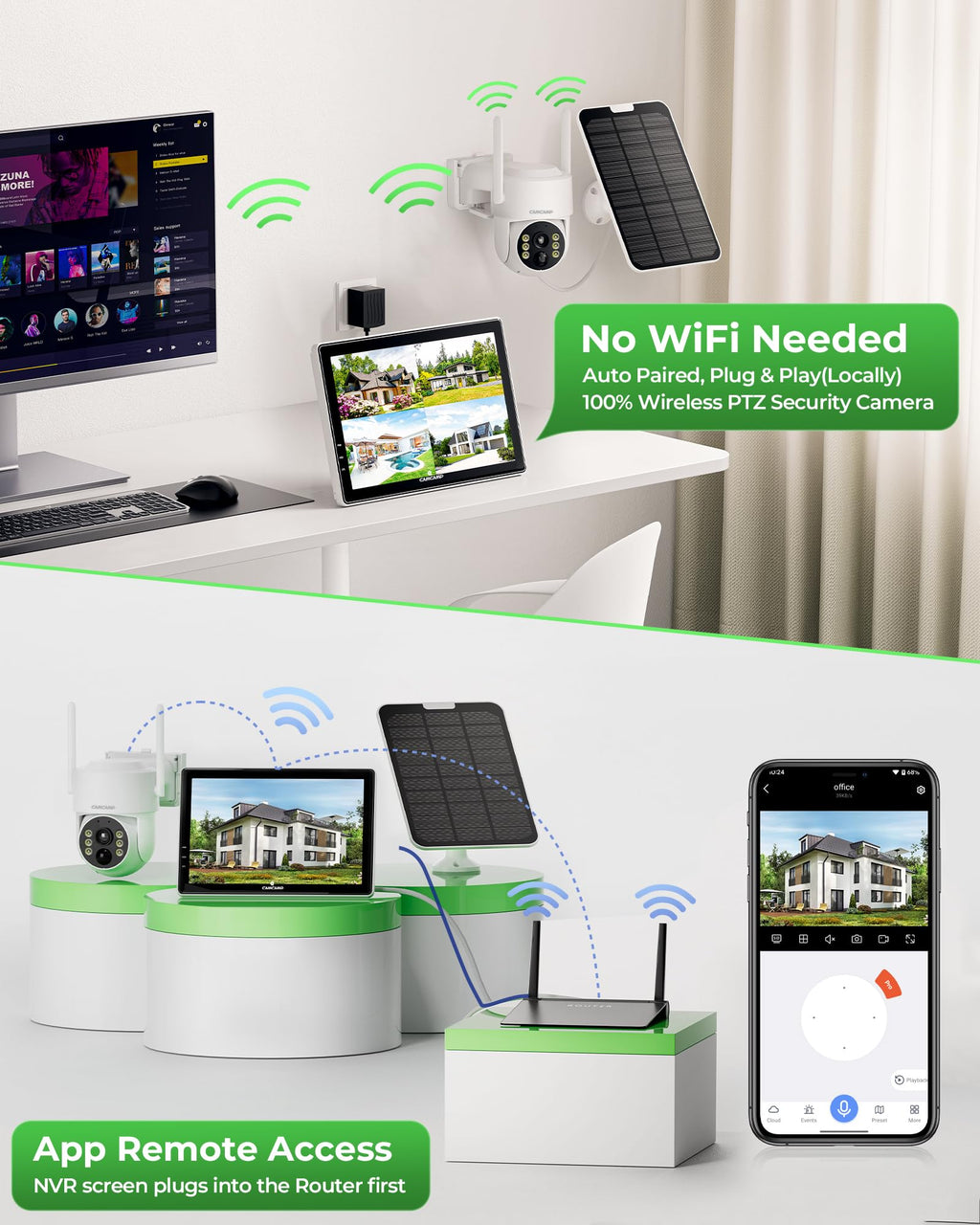 Solar Security Cameras Wireless Outdoor with 10" Monitor E351169