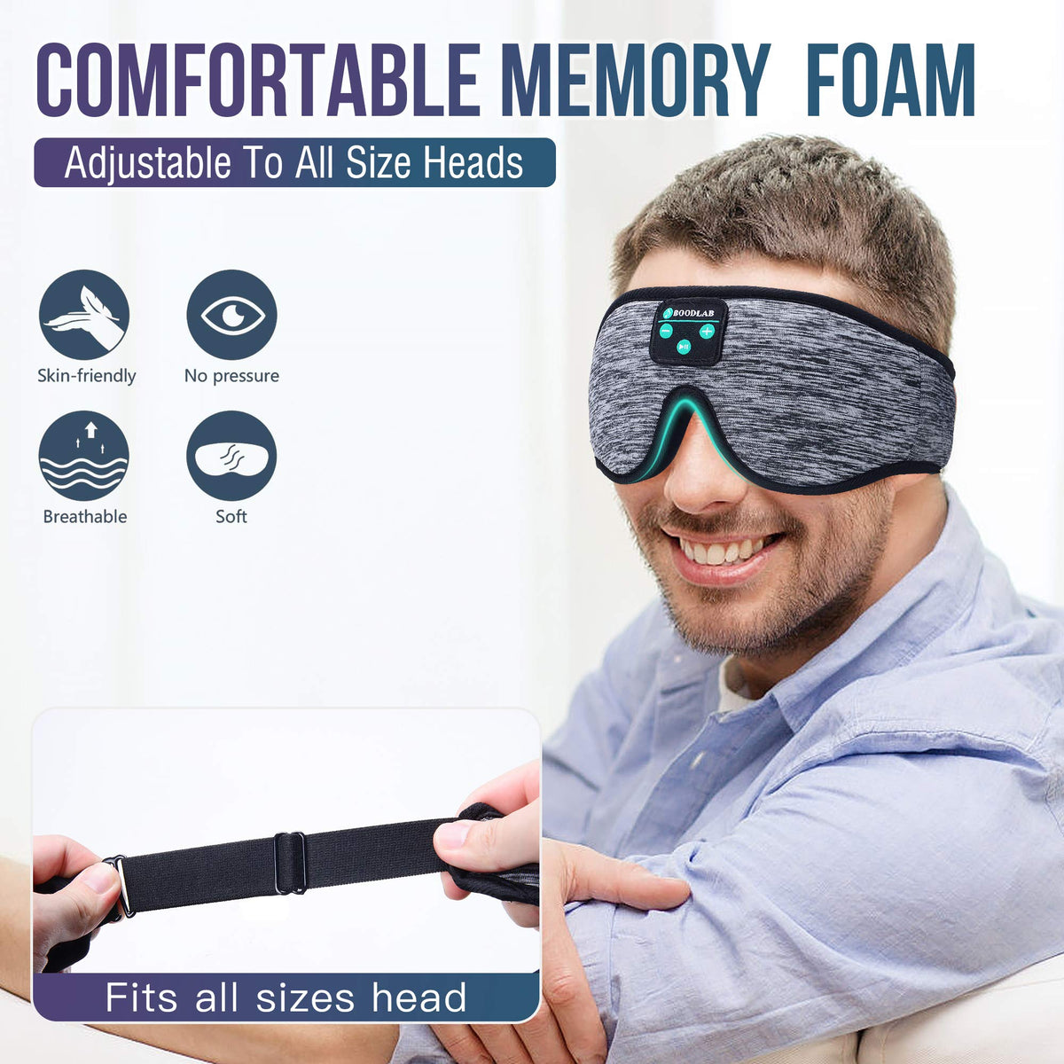 3D Sleep Mask with Bluetooth Headphones N954727