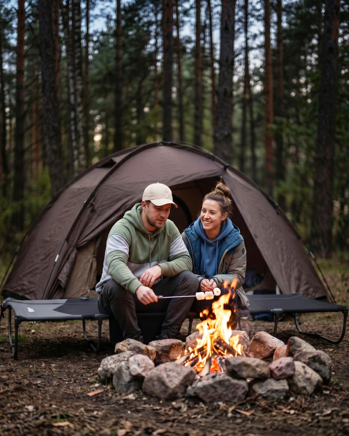 Ultra-Light 7.1 lbs Foldable Camping Cot with Side Pocket C88387