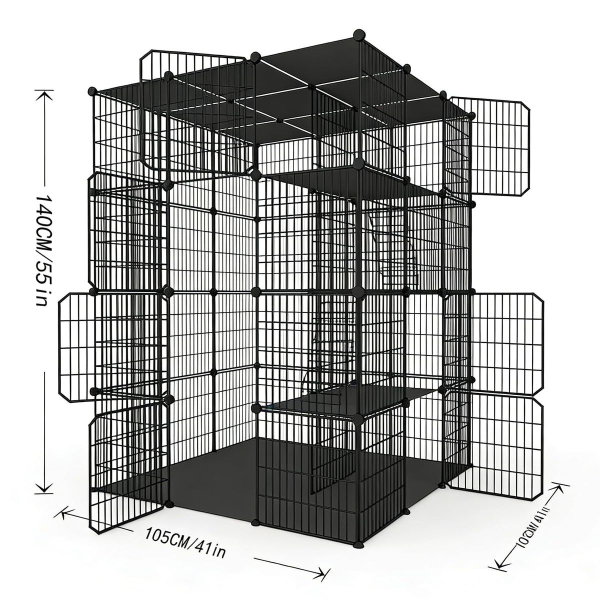 4-Tier Detachable Metal Wire Cat Cage Y85790