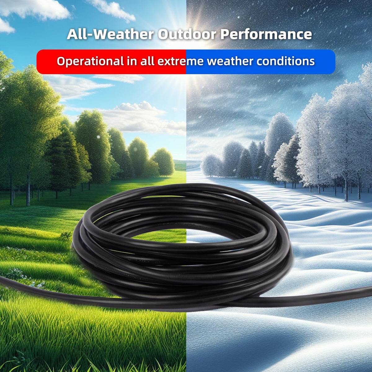 100 FT Waterproof Black 16 AWG Extension Cord S58323
