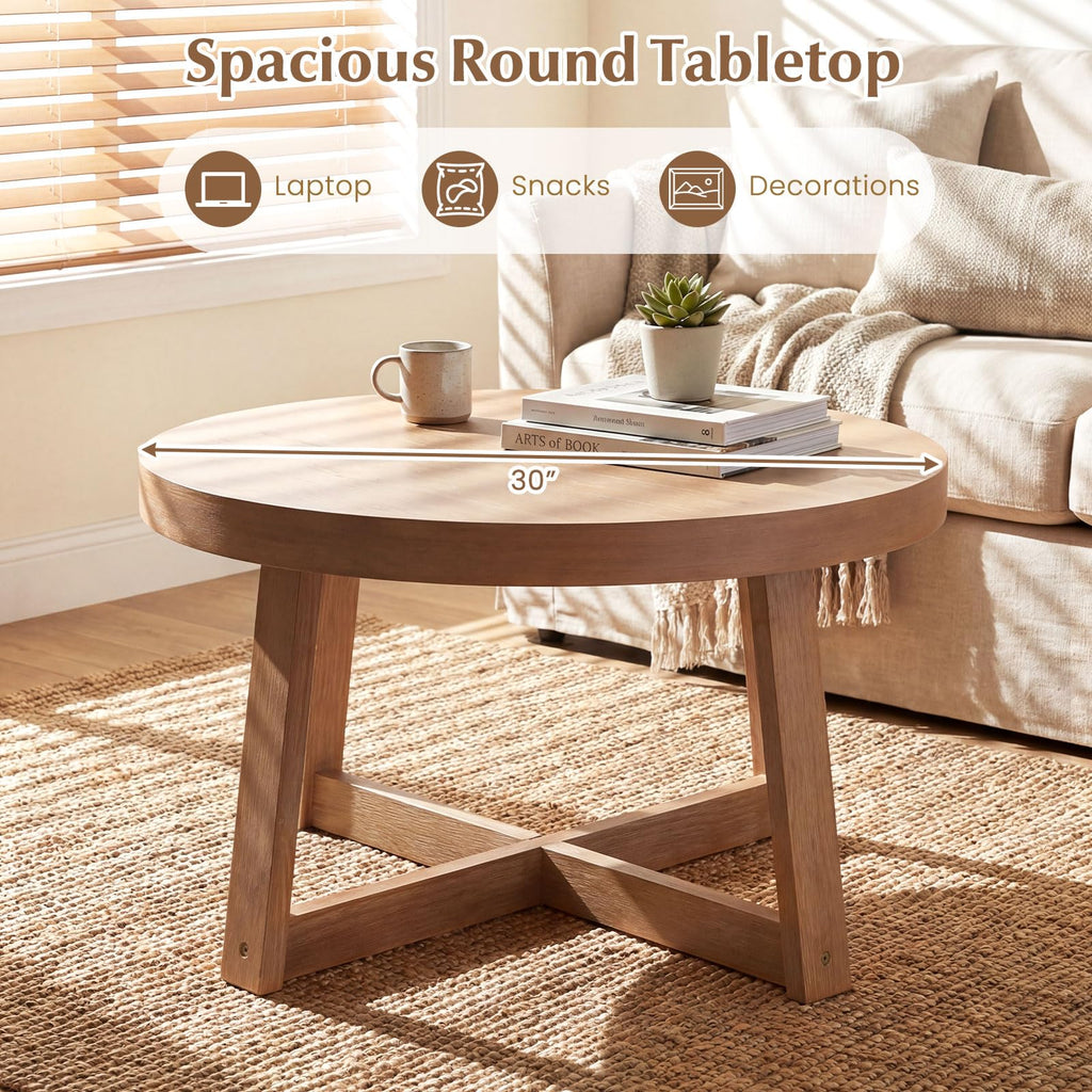 Round Wood Coffee Table X44590