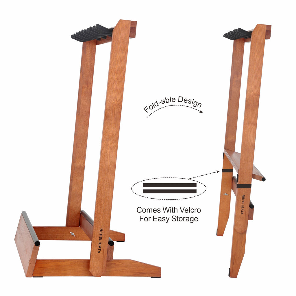 5 Holders Wooden Guitar Stand Floor Rack Q1527