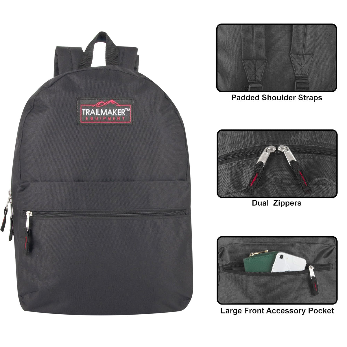17 inch Backpacks with Adjustable Padded Straps S231011