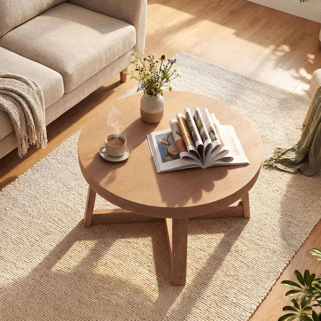 Round Wood Coffee Table X44590
