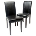 Black Leatherette Parson Chair Set of 2 G688