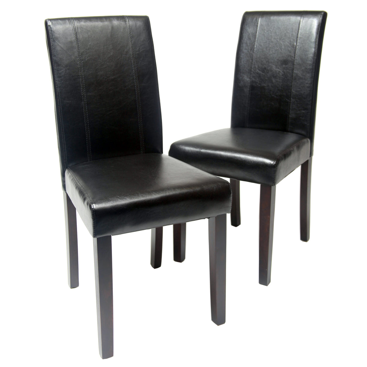 Black Leatherette Parson Chair Set of 2 G688