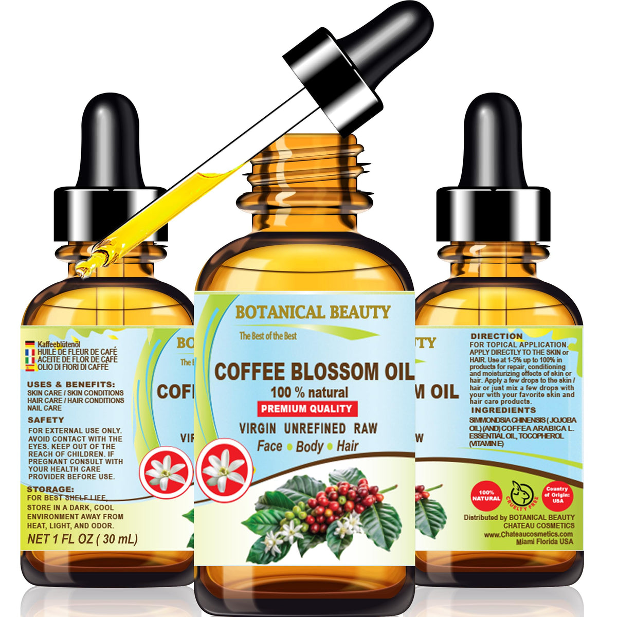 100% Natural Coffee Blossom Oil 1 Fl.oz. S37266