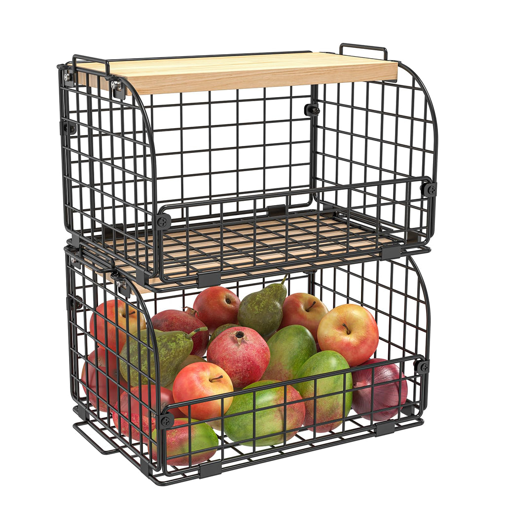 Stackable Wire Basket with Openable Top L580