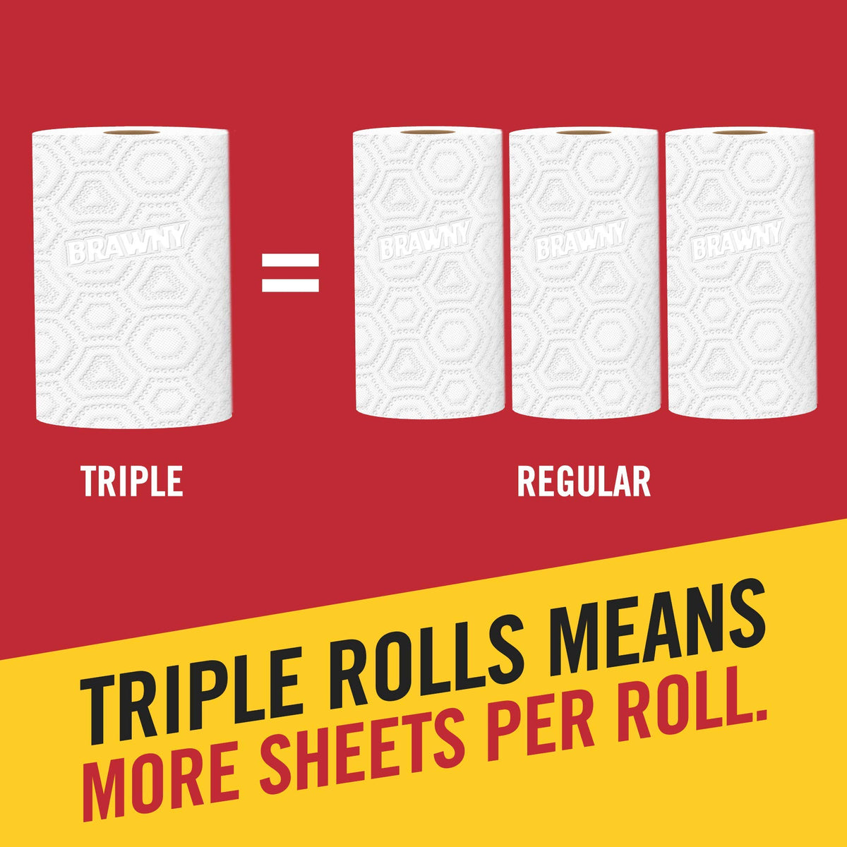 Paper Towels, 8 Triple Rolls, 3 Sheet Size Options X59709