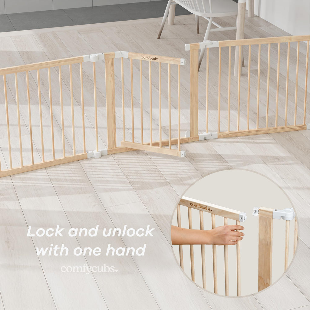 Foldable Playpen Light Wood White Y55681