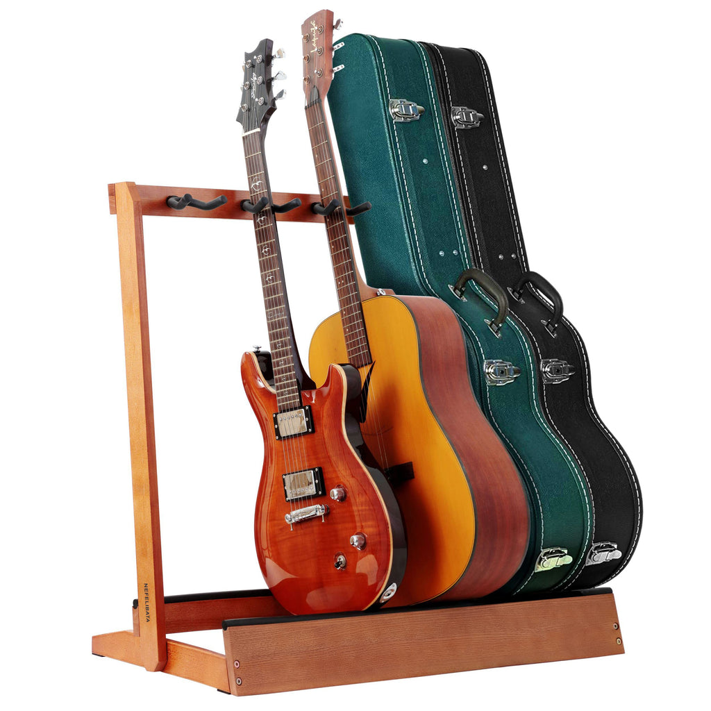 5 Holders Wooden Guitar Stand Floor Rack Q1527