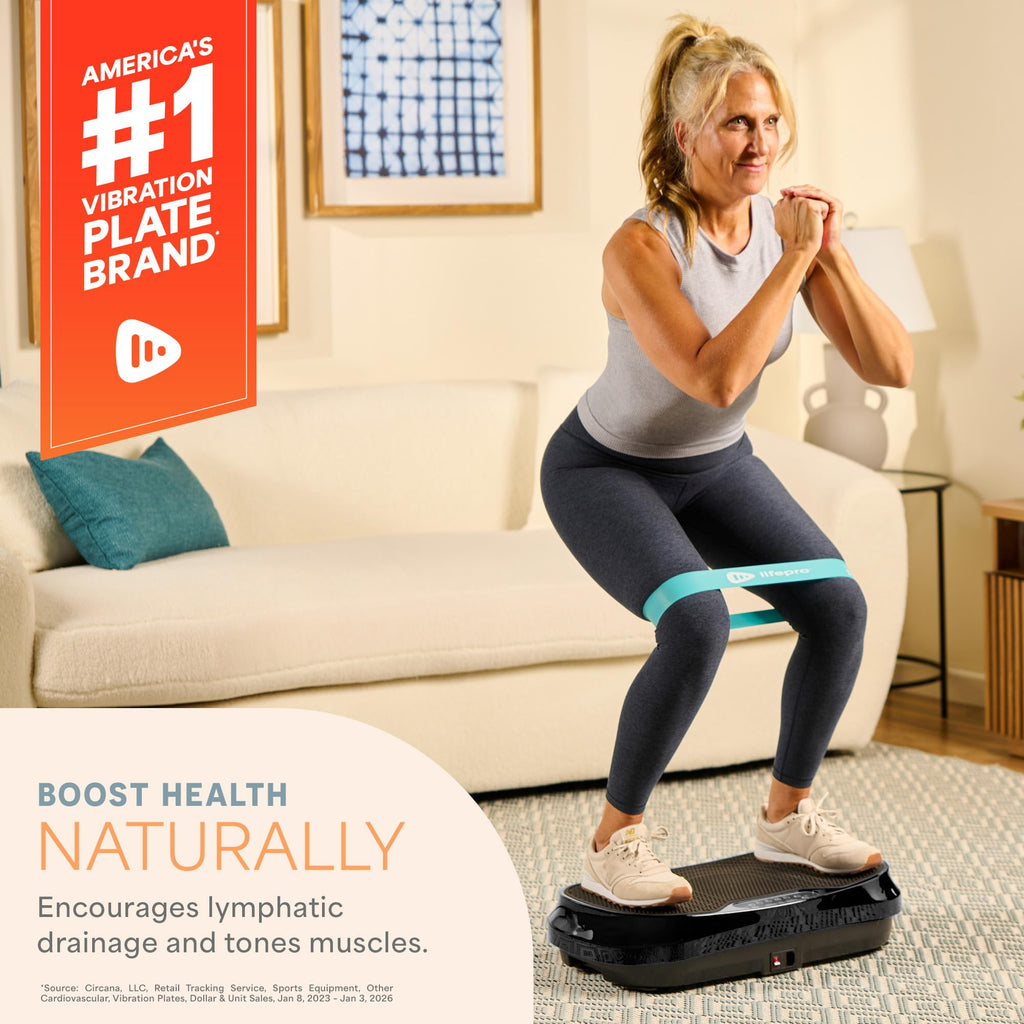 Mini Vibration Plate Exercise Machine with Resistance Bands T146