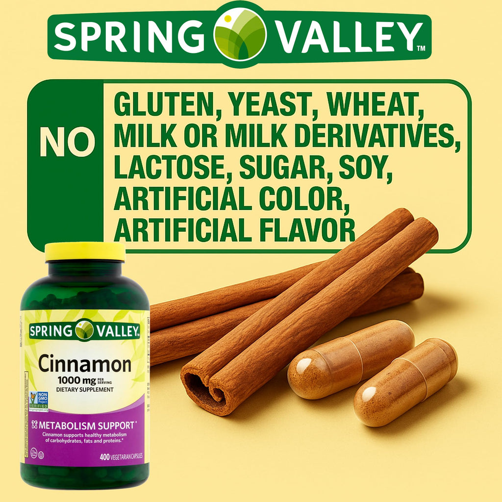 Cinnamon Supplement 1000mg 400 Vegetarian Capsules T668