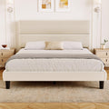 Queen Size Velvet Upholstered Platform Bed Frame N54217