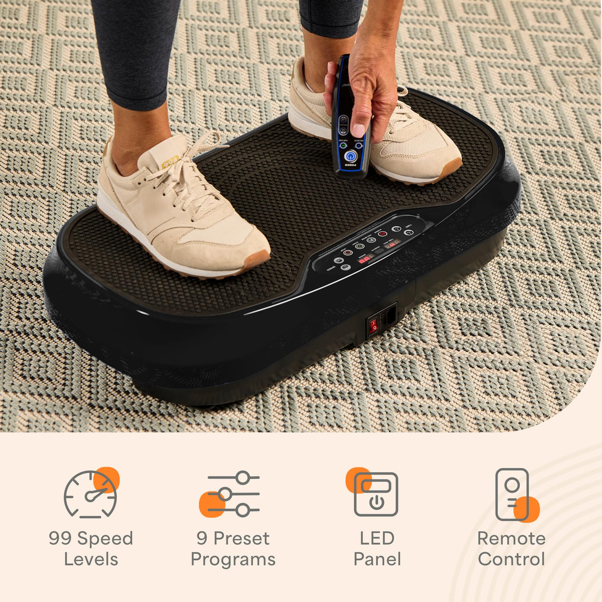 Mini Vibration Plate Exercise Machine with Resistance Bands T146