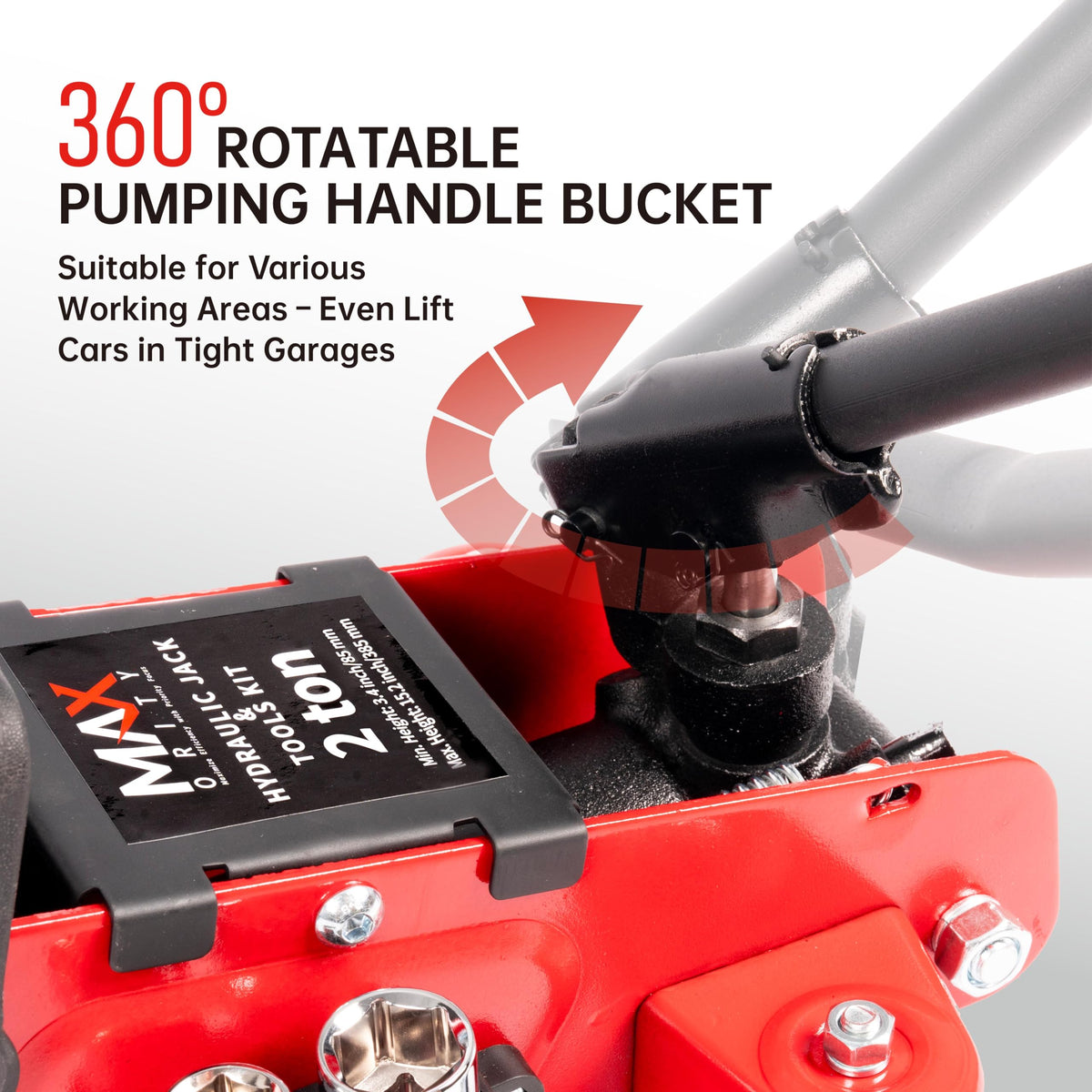 2-Ton Hydraulic Low Profile Trolley Floor Jack with Carrying Case and Tire Tool Kit J5535