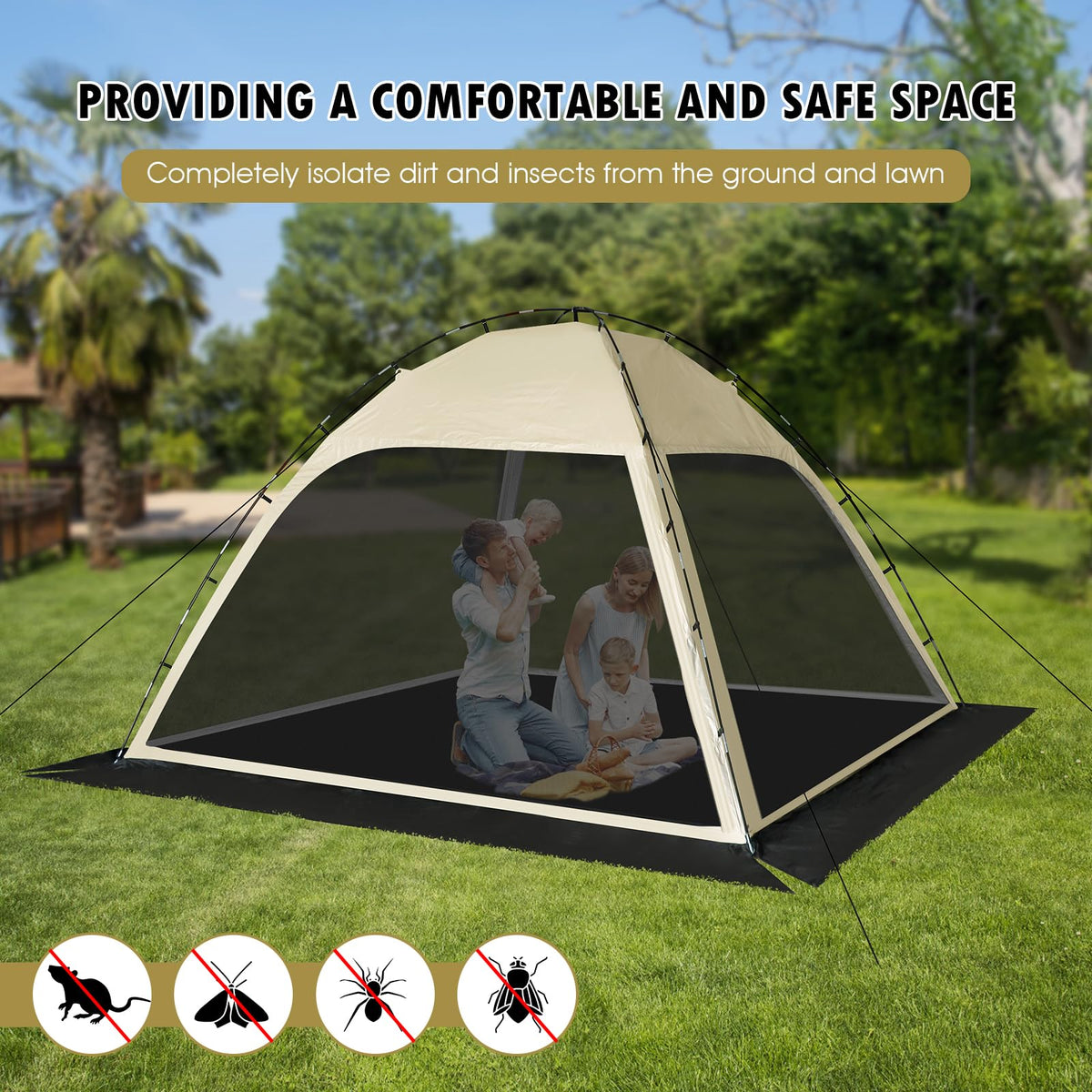 10'x10' Screen Tent with Removable Floor and Mosquito Netting L443