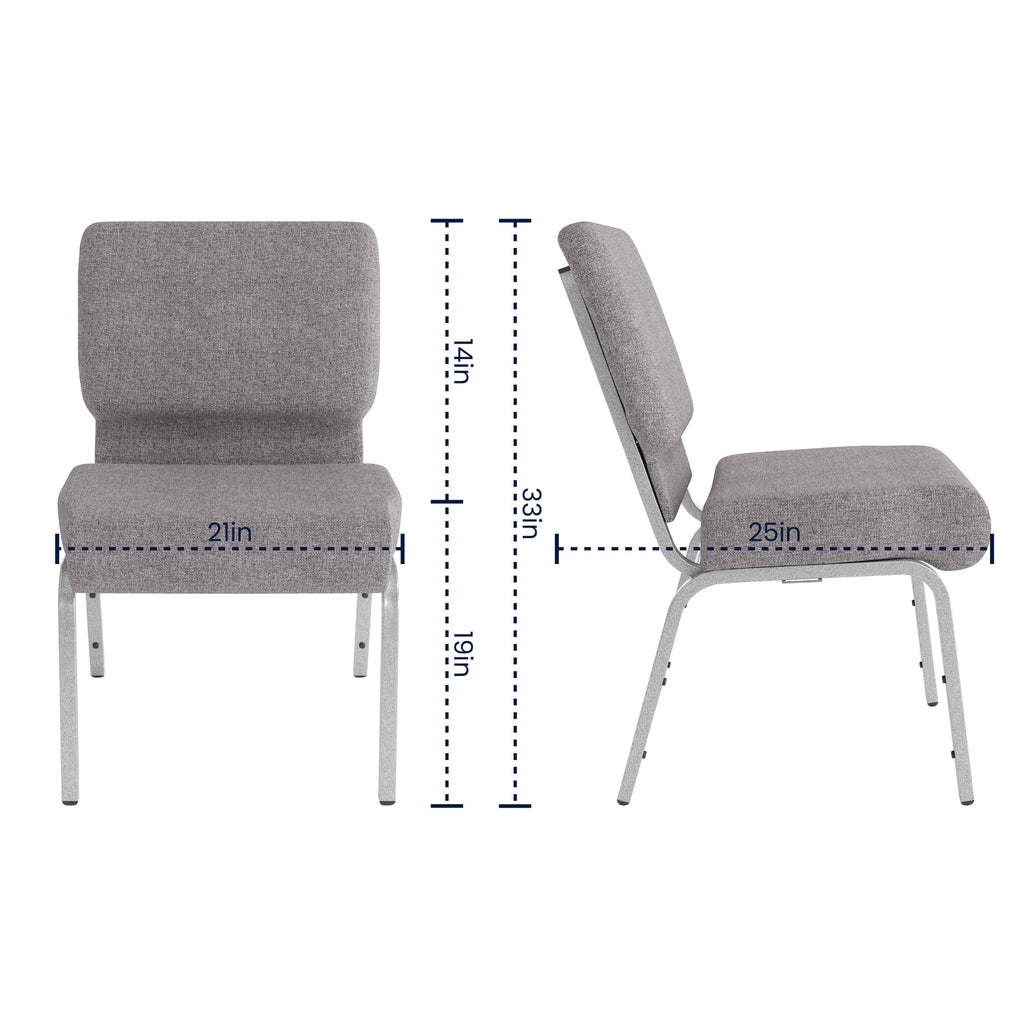 Gray 21" W Stacking Church Chair 4-Pack K2453
