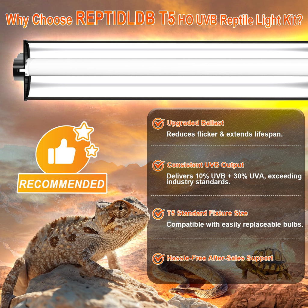 8W T5 10.0 UVB Reptile Light Fixture 12" Y7585