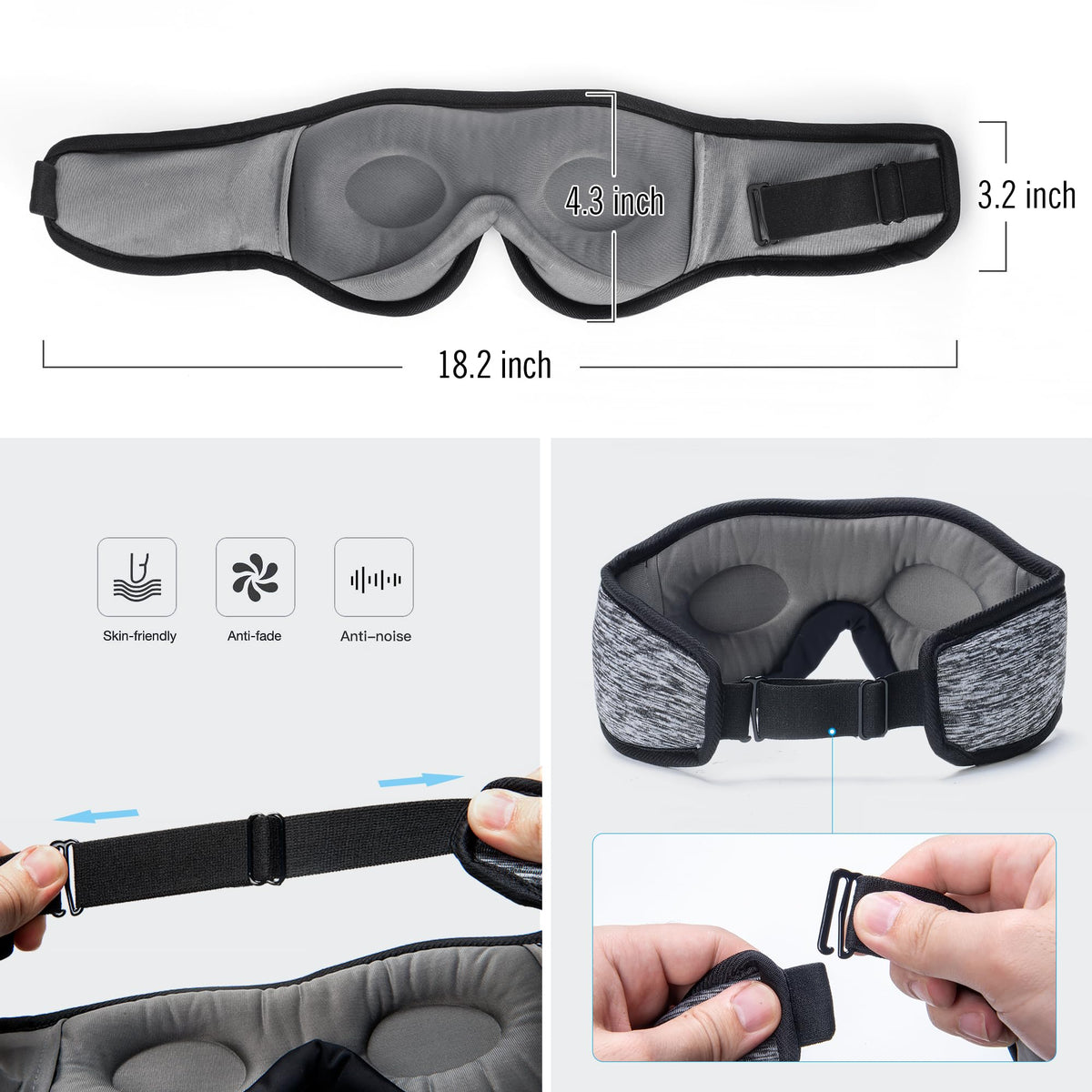 3D Sleep Mask with Bluetooth Headphones N954727