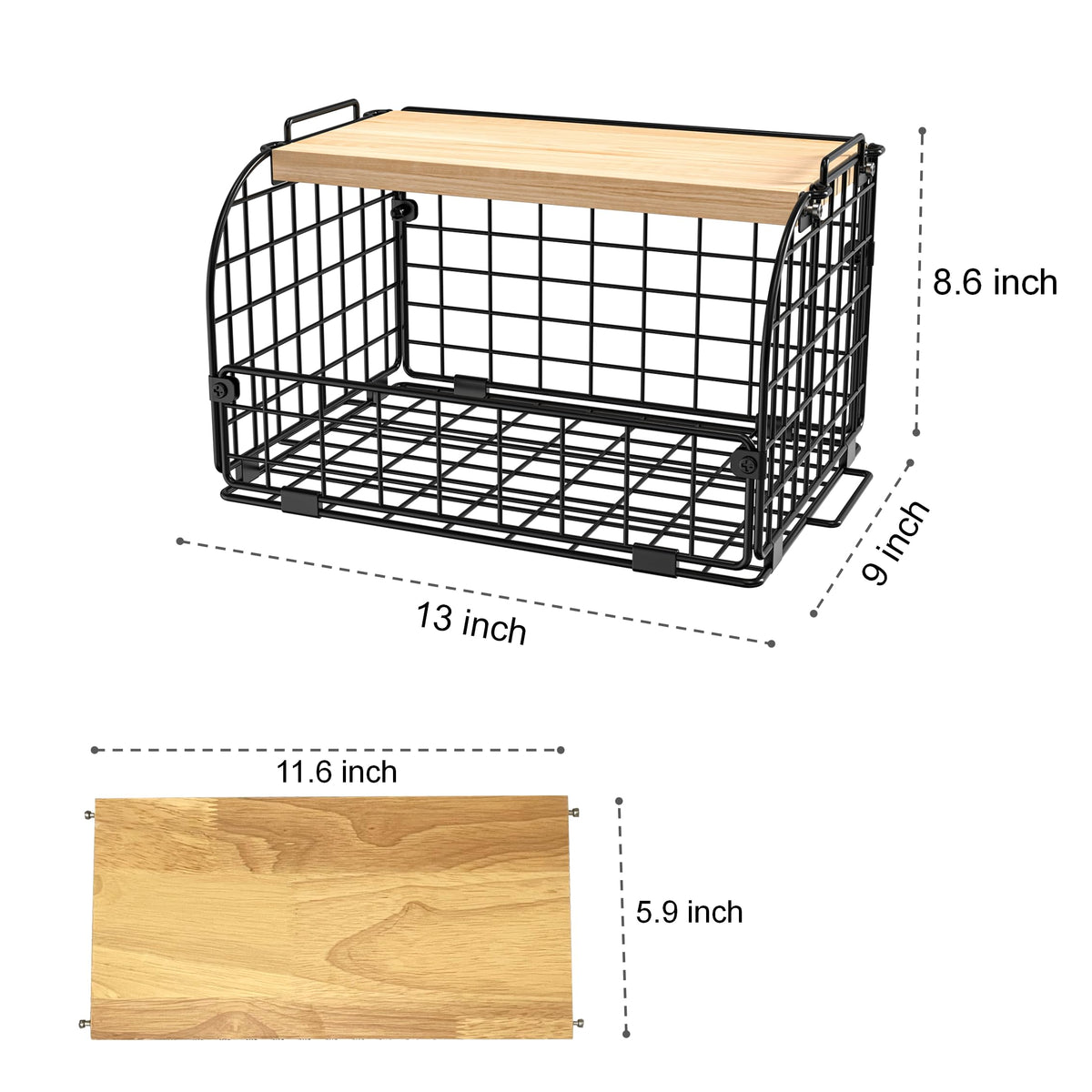 Stackable Wire Basket with Openable Top L580