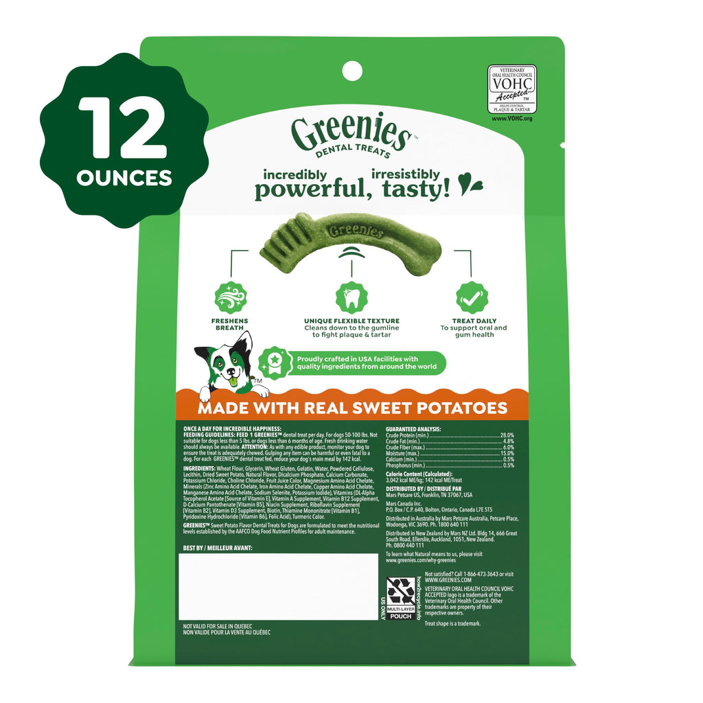 Large Natural Dental Dog Treats Sweet Potato Flavor 8 Count Z784