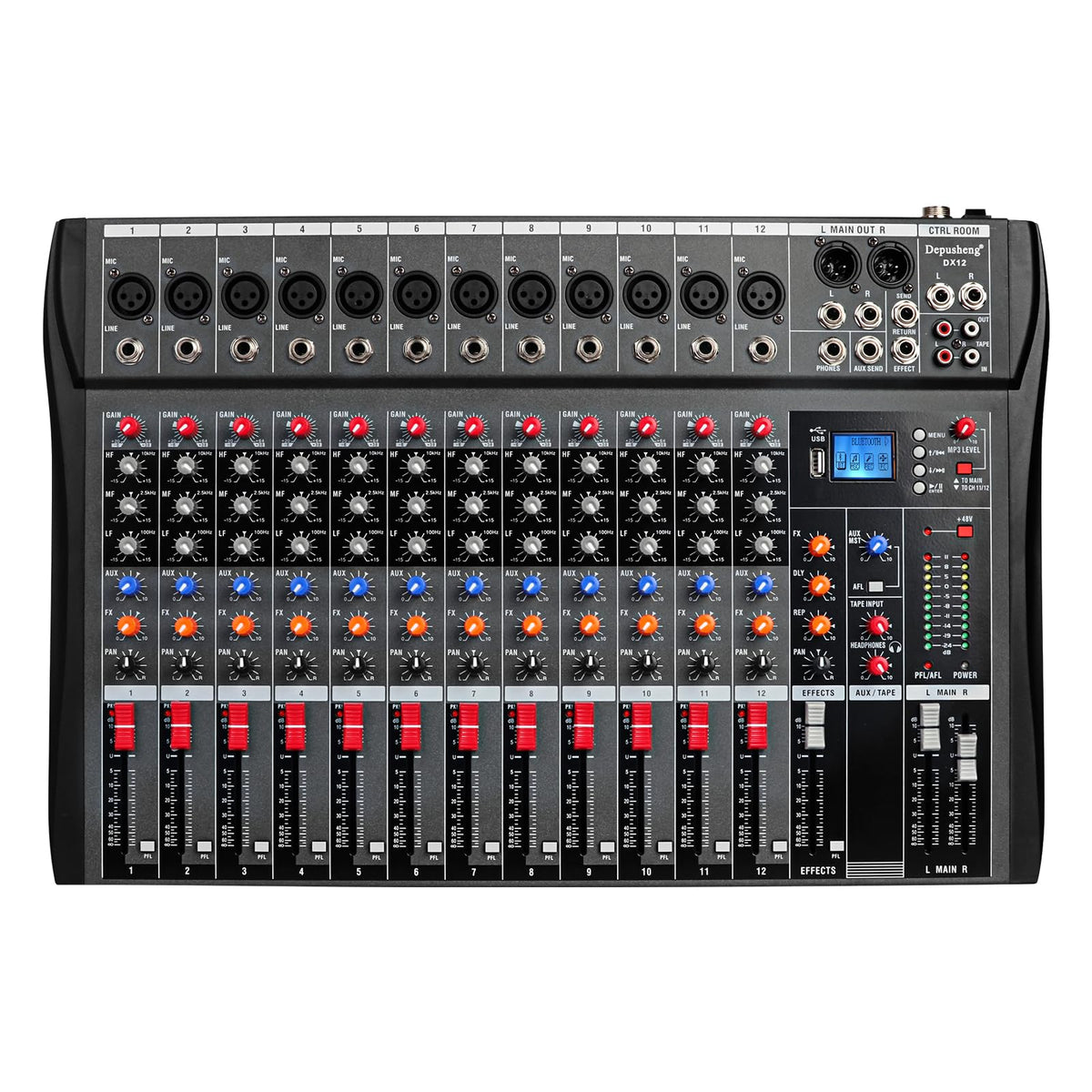 12 Channel Black USB Audio Mixer G1814