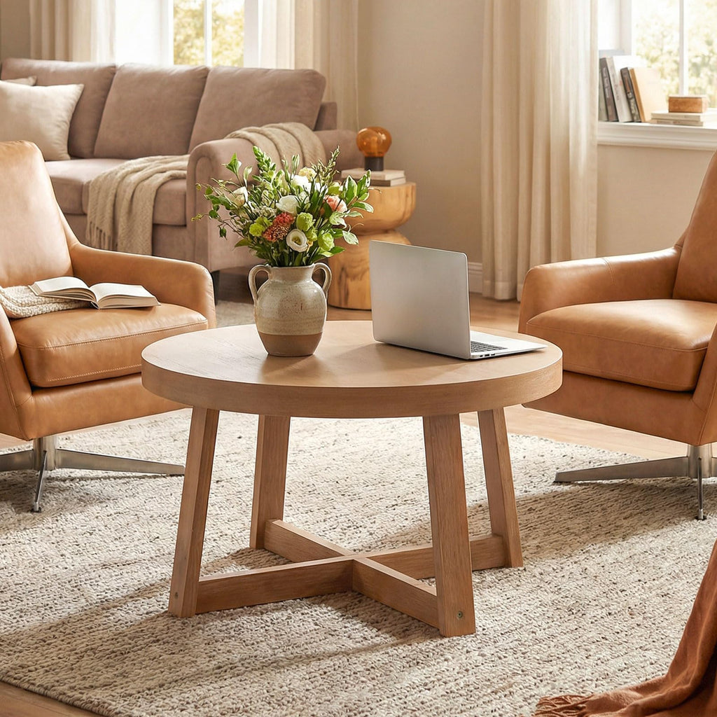Round Wood Coffee Table X44590