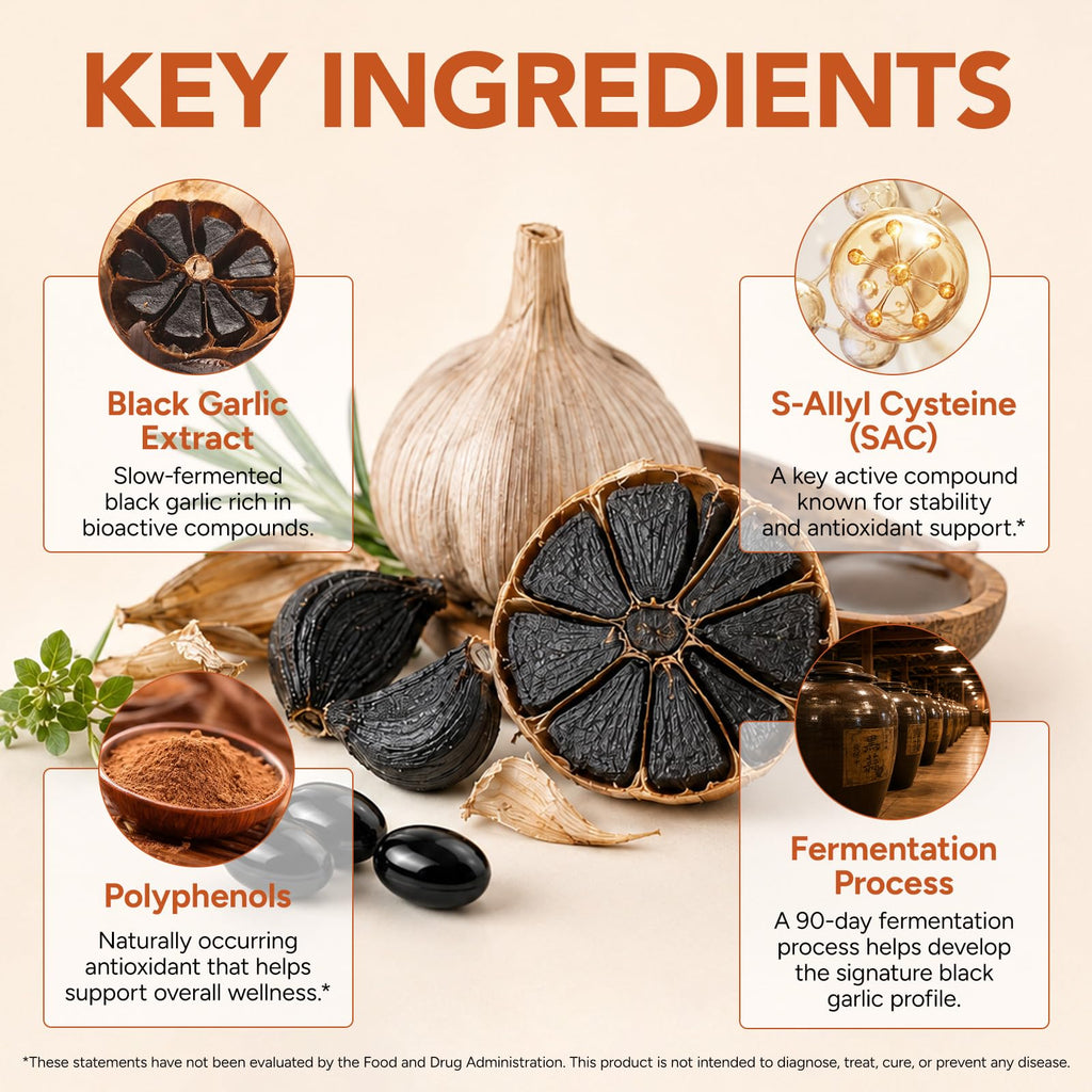 Black Garlic Capsules 6000mg 240 Softgels M441