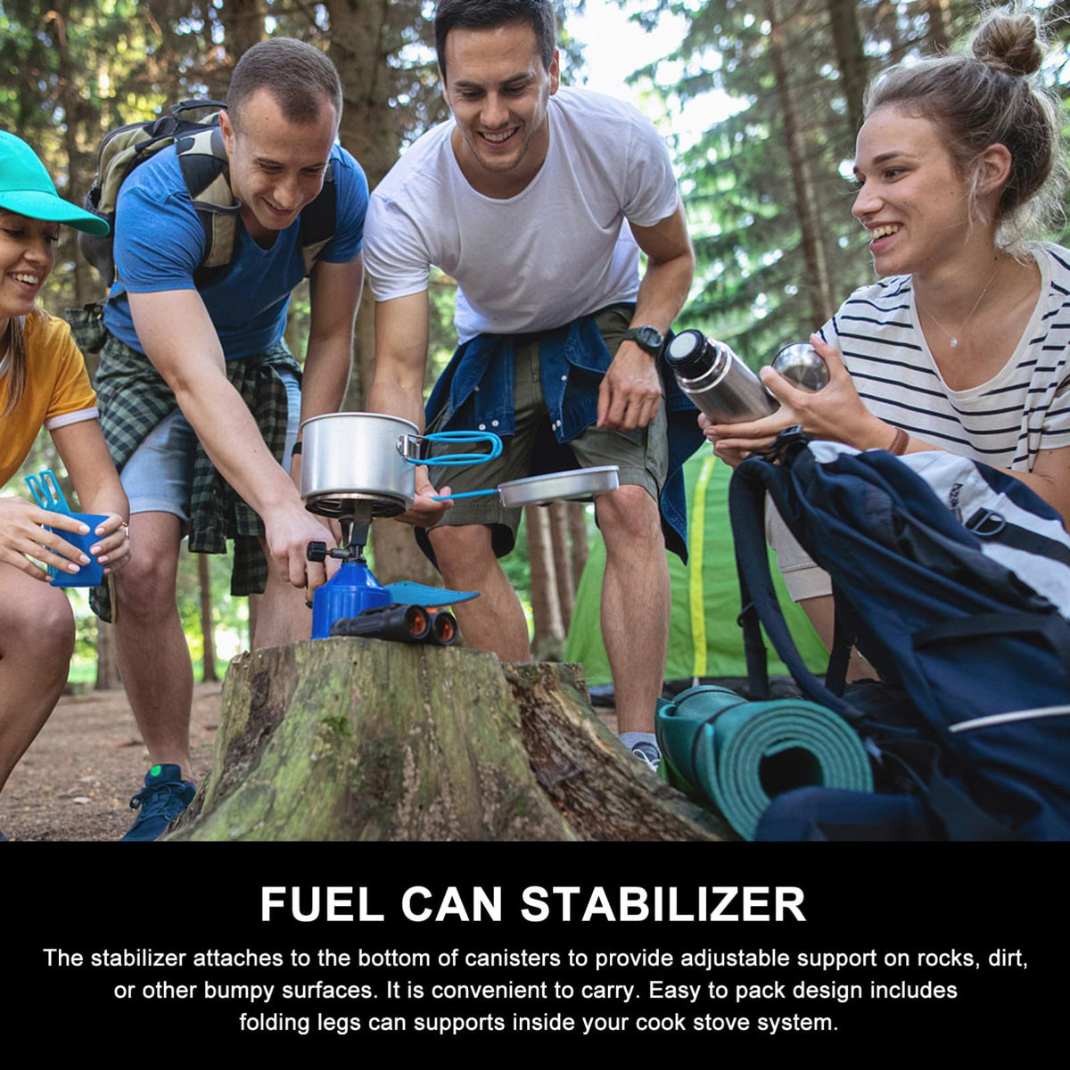 Folding Camping Stove Stand Tripod Fuel Can Stabilizer W335