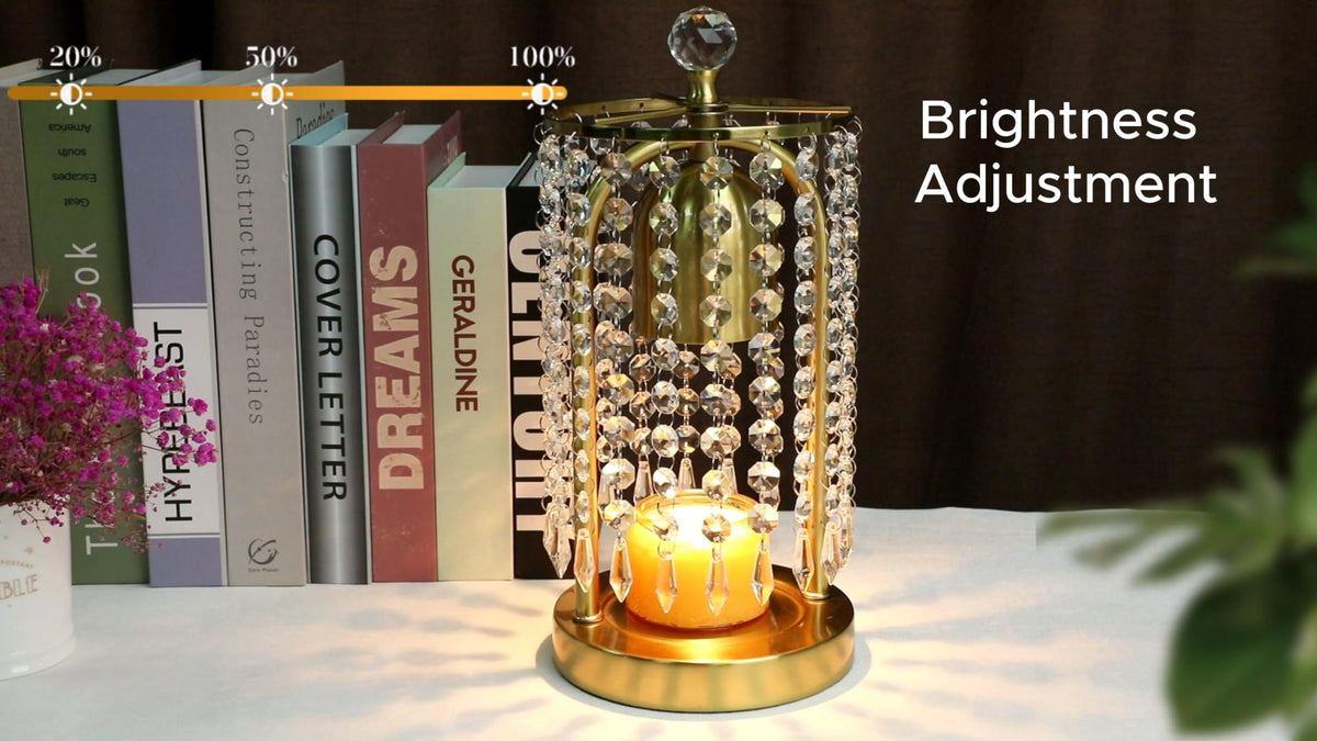 Gold Candle Warmer Lamp with Timer and Dimmer J3842