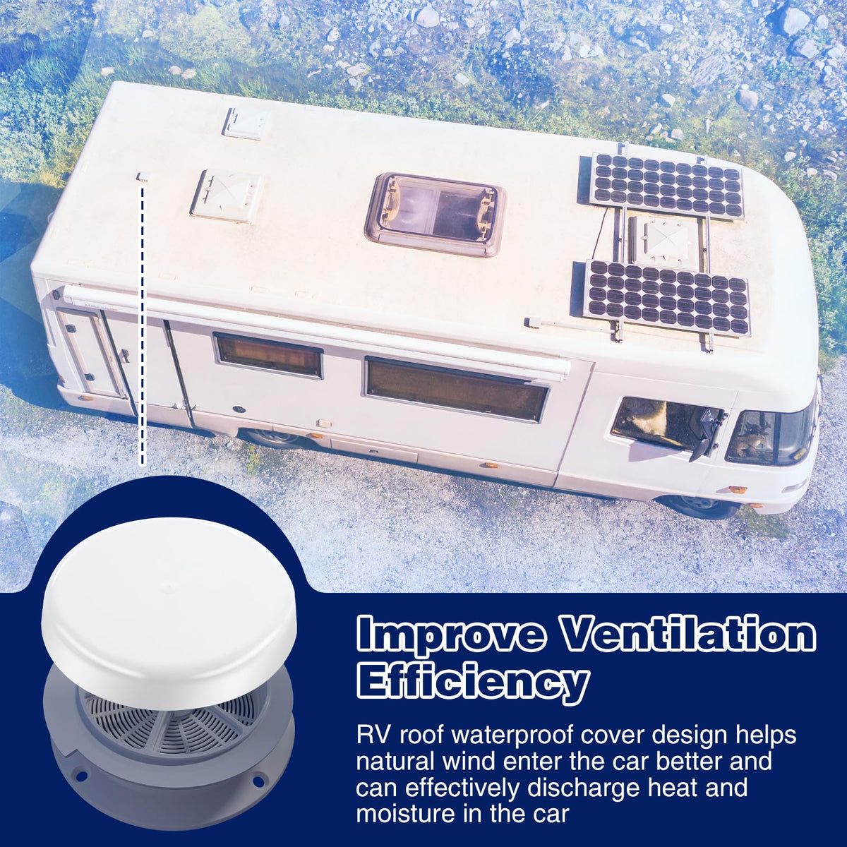 2 Pack White RV Mushroom Vent Cap R862830