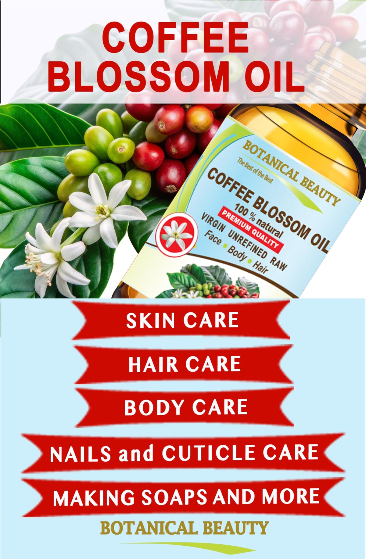 100% Natural Coffee Blossom Oil 1 Fl.oz. S37266