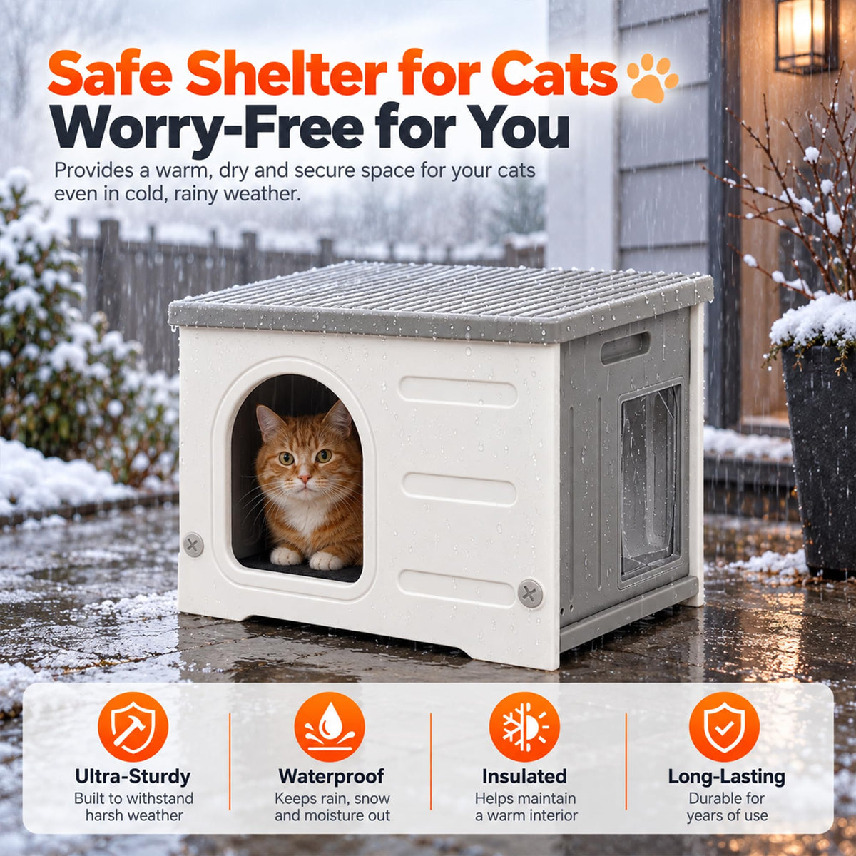 HDPE Cat House with Liner V281918