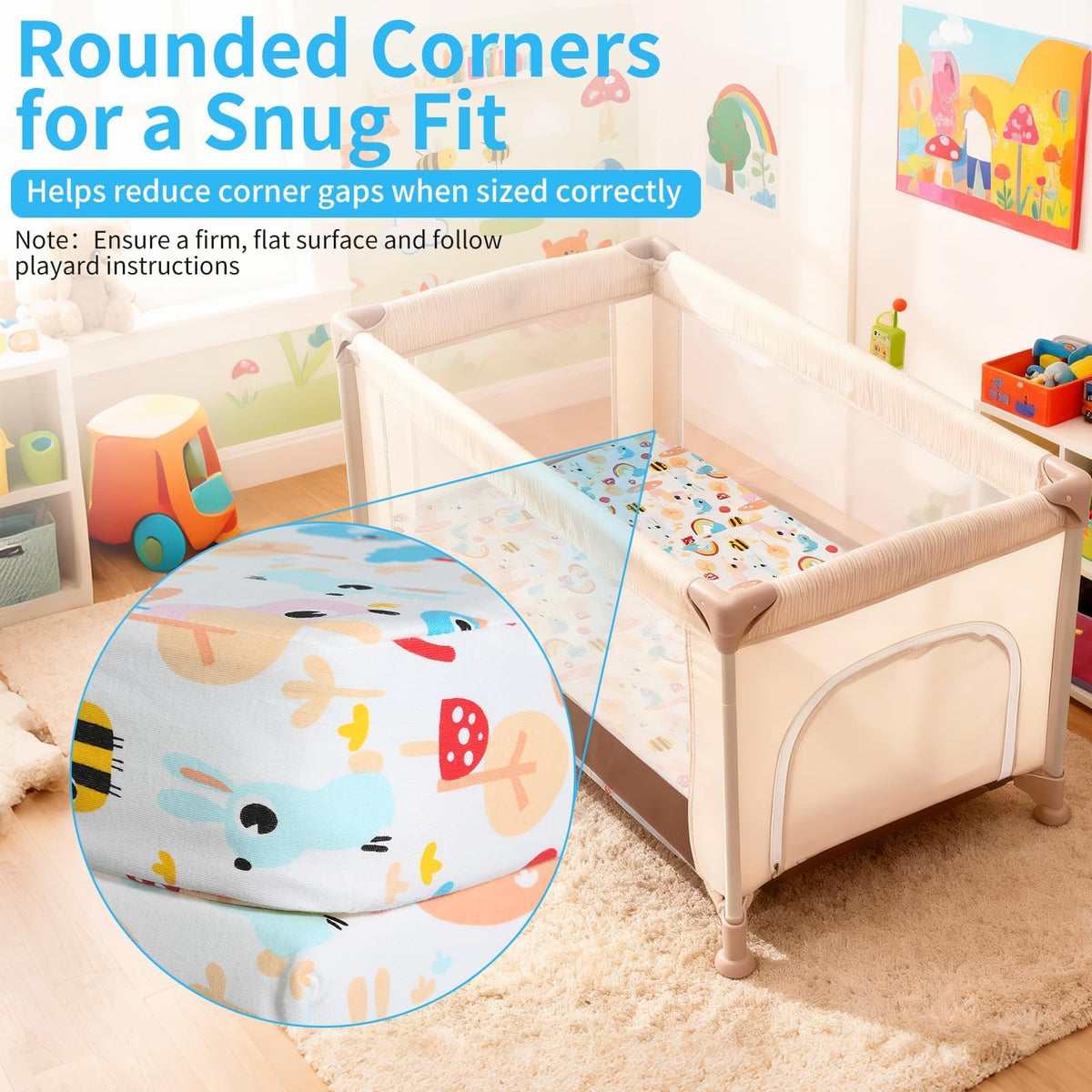 Trifold Pack and Play Mattress 38x26, Dual Sided Foldable Waterproof Washable Portable Crib Mattress Topper with Carry Bag O21724