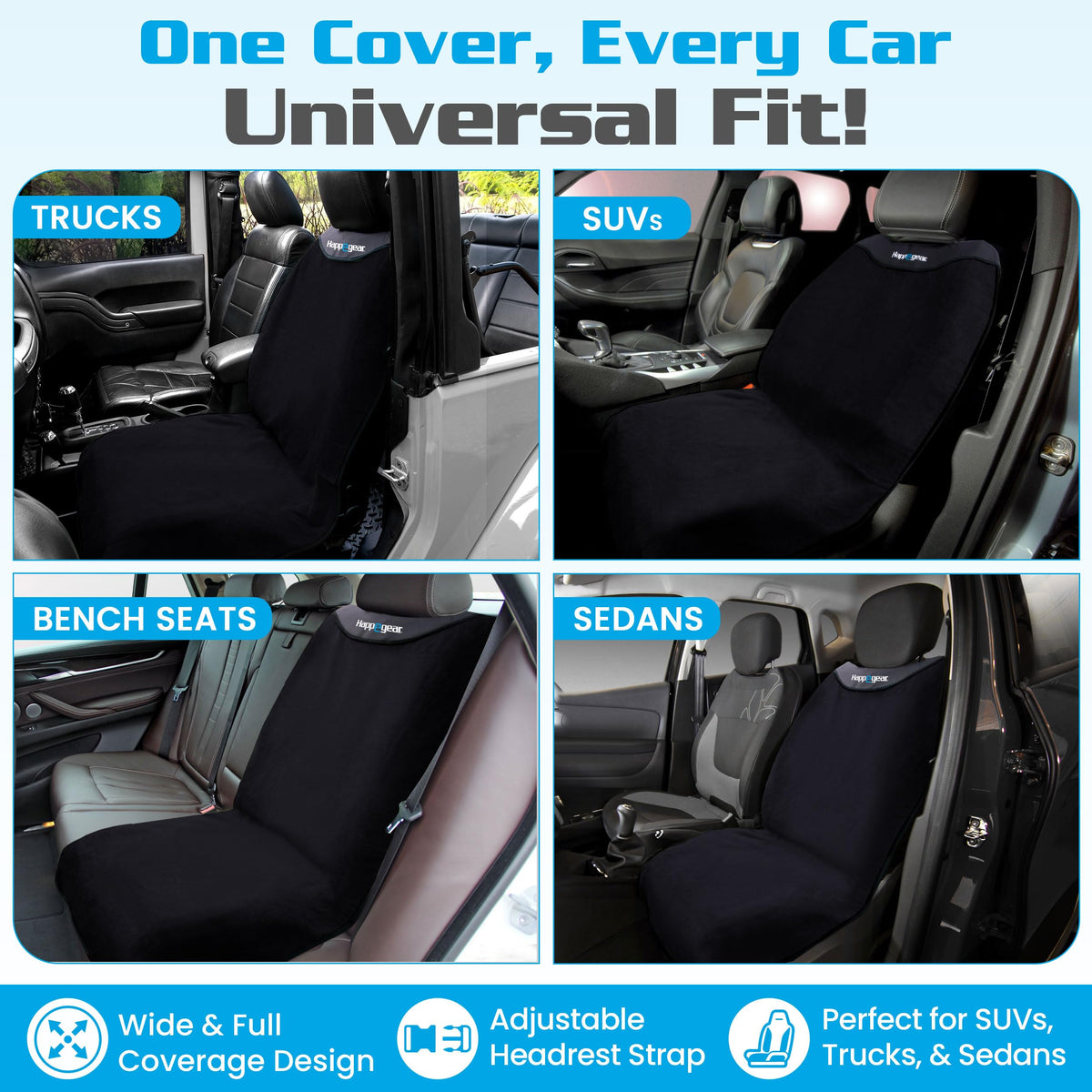 Waterproof Car Seat Cover & Protector, Black A883628