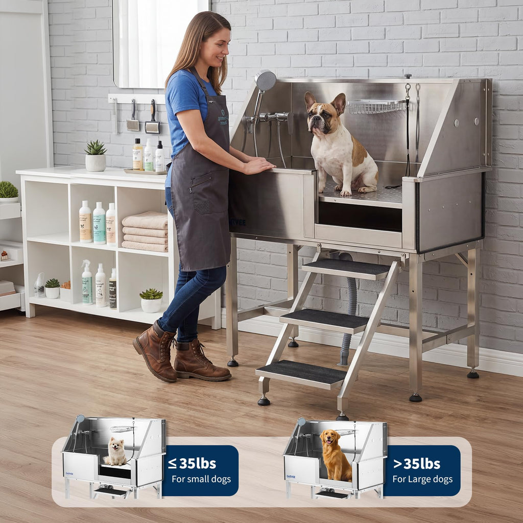 46 Inch Stainless Steel Dog Grooming Tub F9134