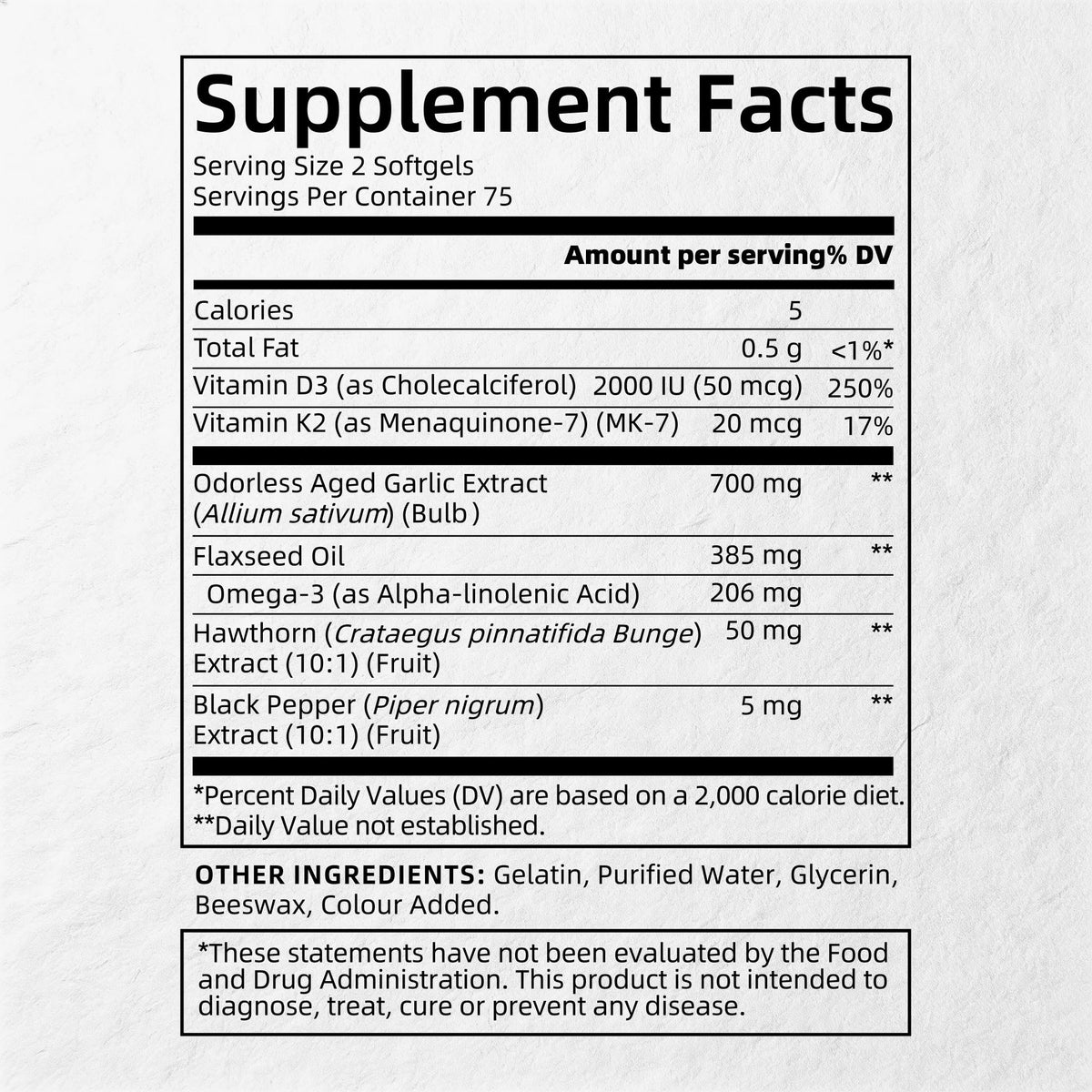Aged Black Garlic Extract 700mg Supplements Y1505
