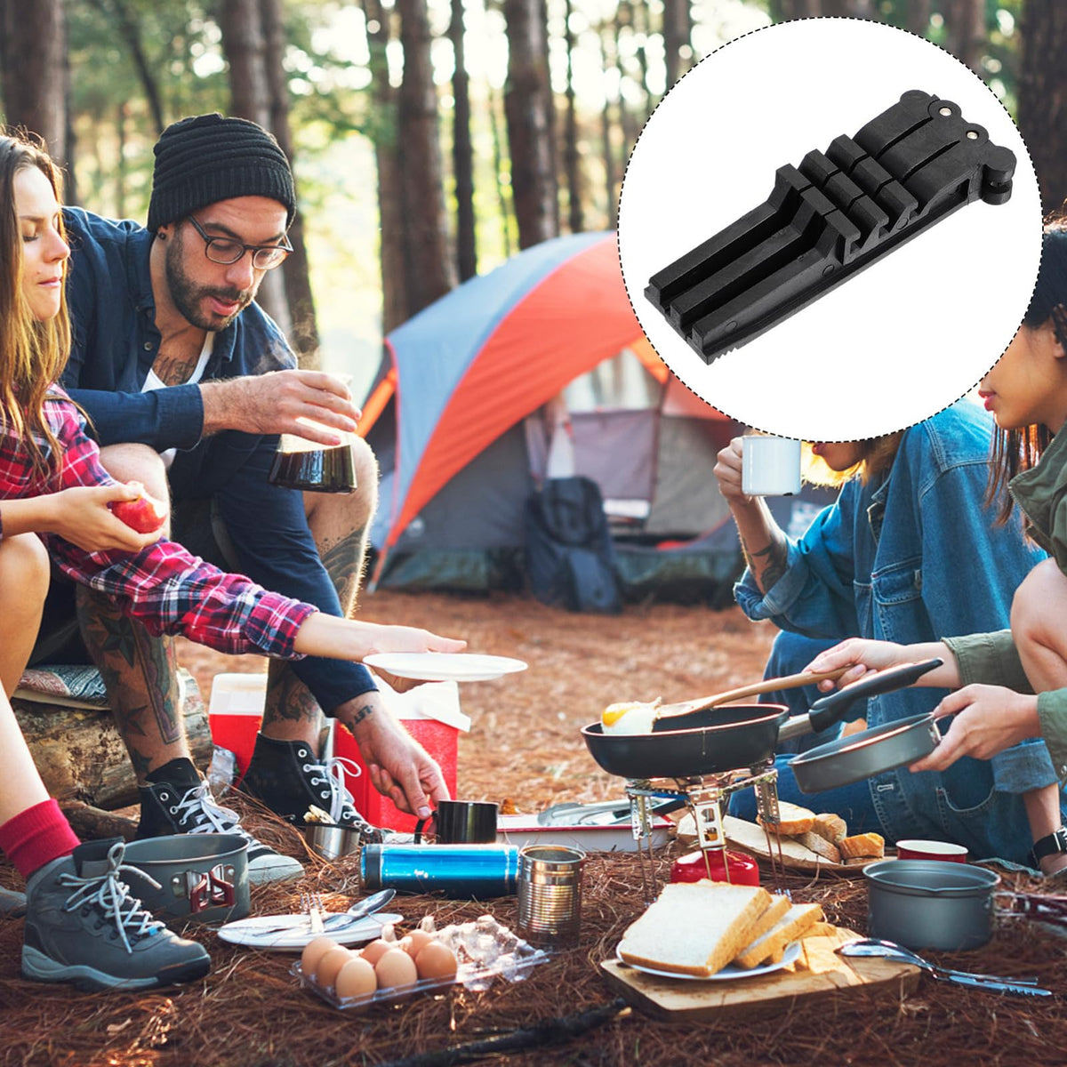 Folding Camping Stove Stand Tripod Fuel Can Stabilizer W335