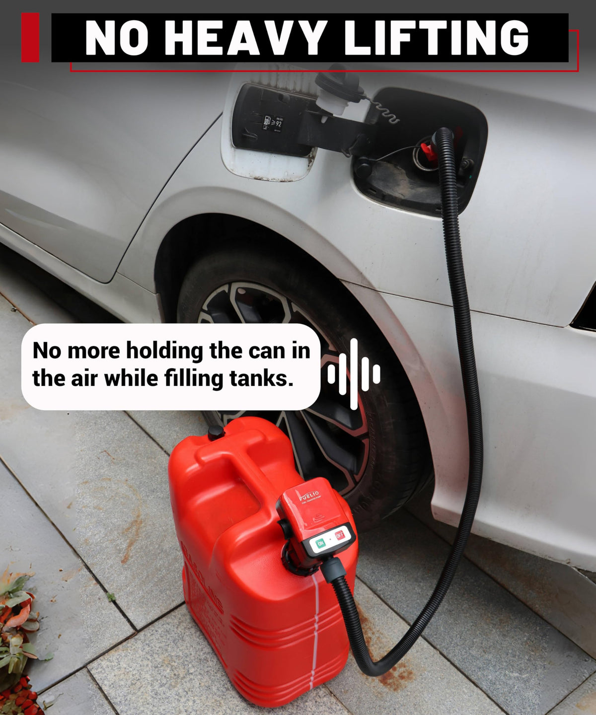 Battery Powered Gas Pump 3.2GPM Auto-Stop Nozzle 51 IN Hose X327326