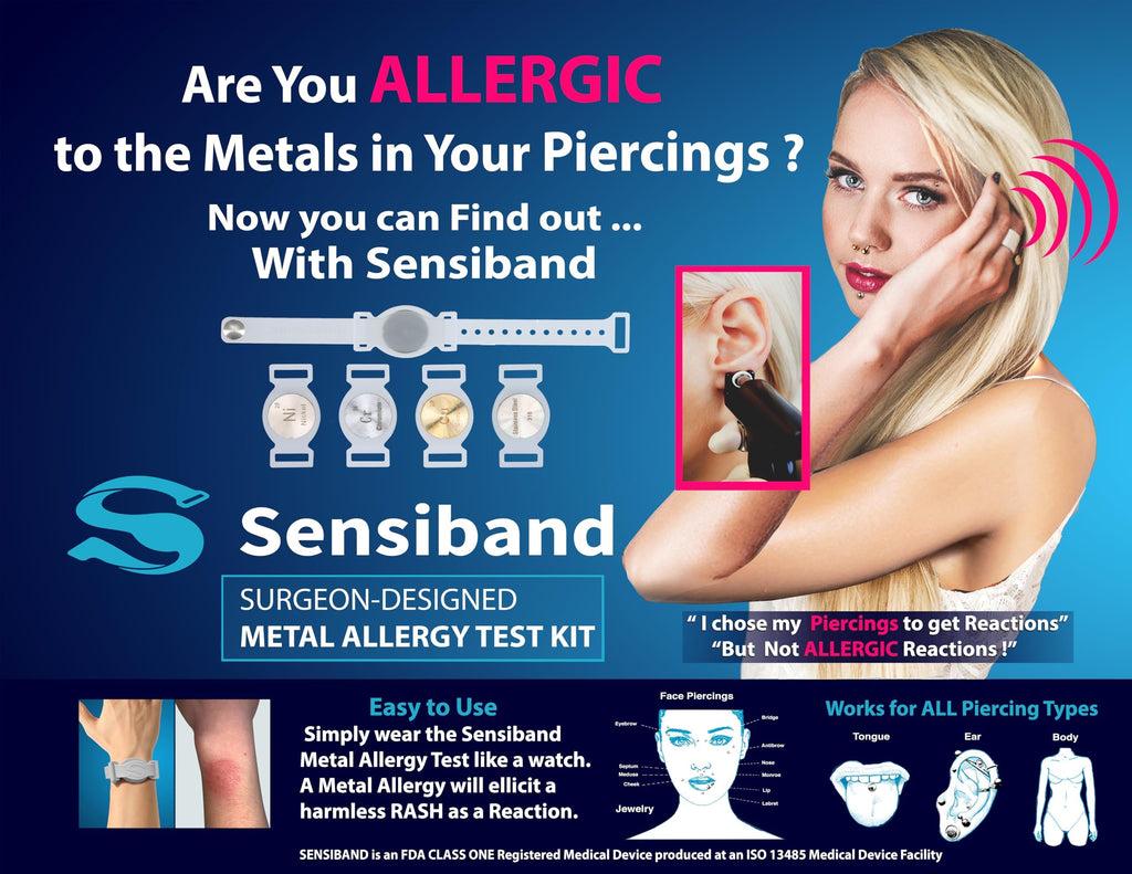 Metal Allergy Test Band for Piercings and Jewelry P197