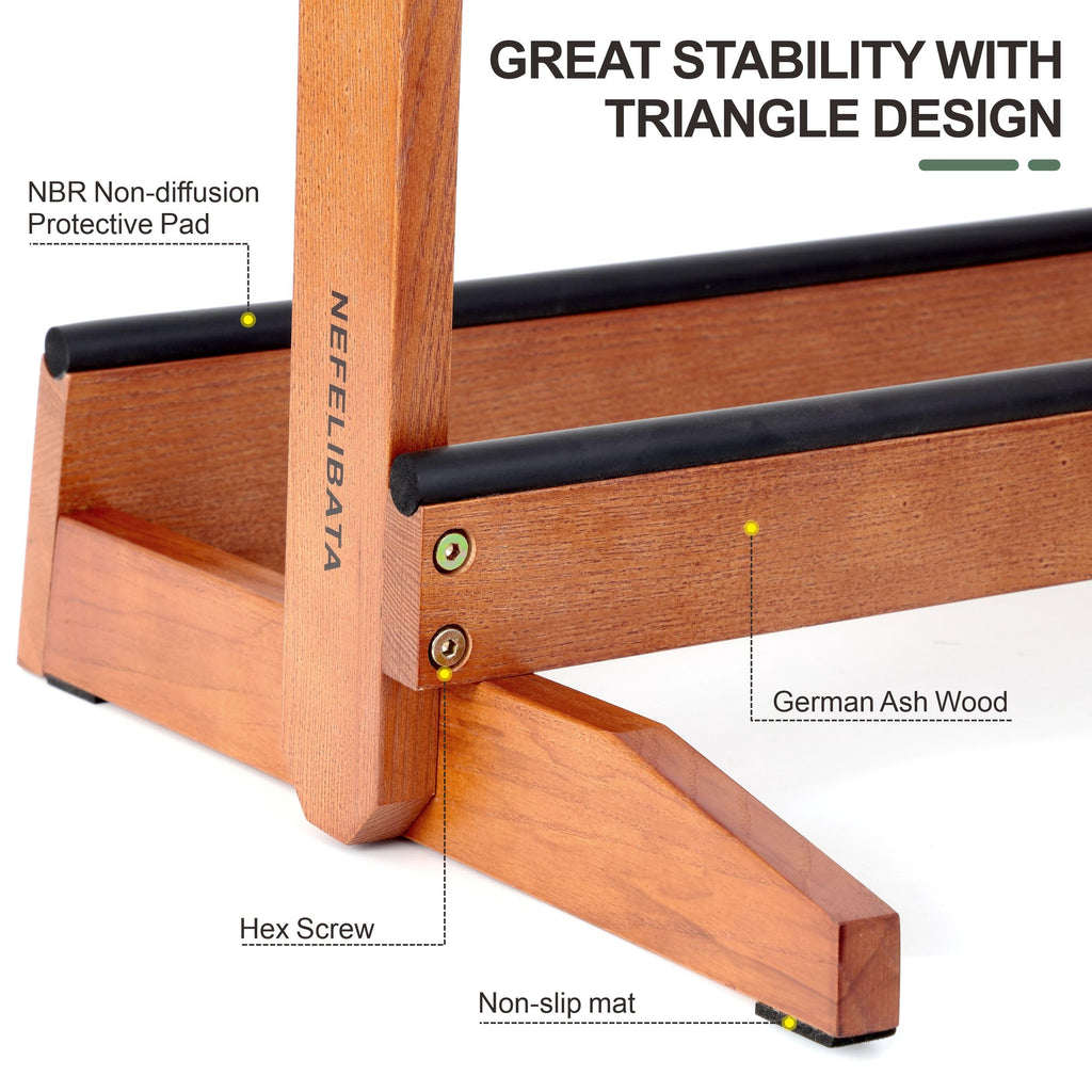 5 Holders Wooden Guitar Stand Floor Rack Q1527
