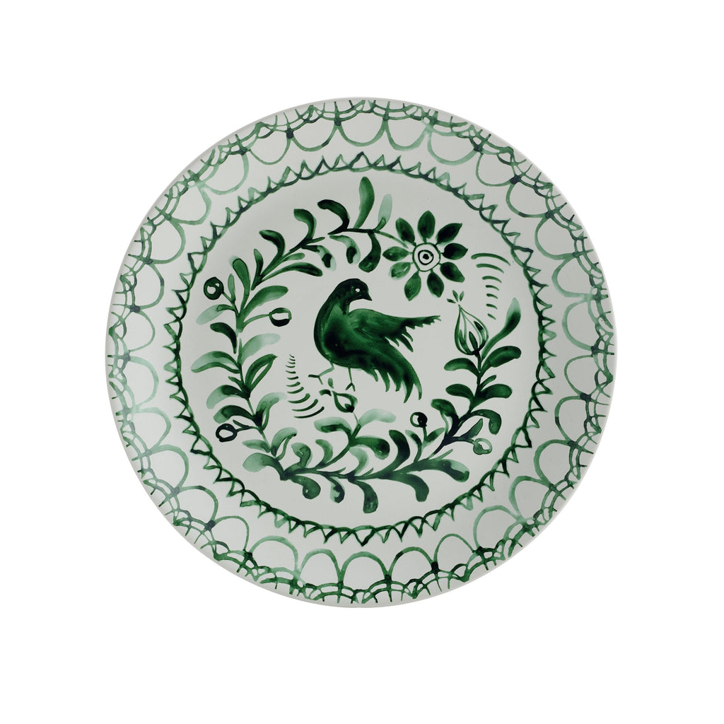 Green 12-Piece Stoneware Dinnerware Set D34490