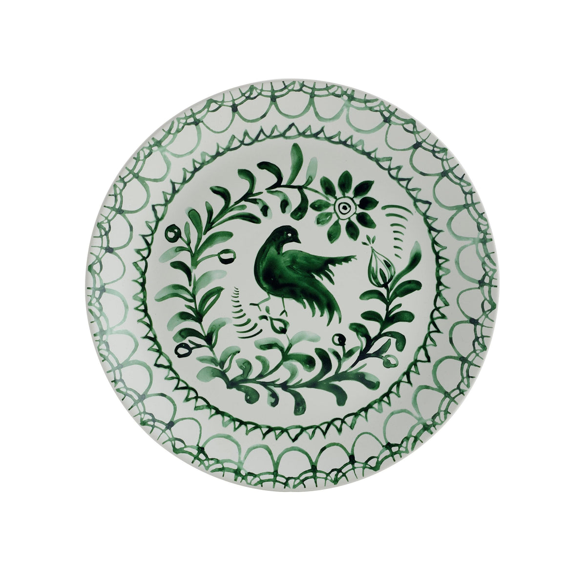 Green 12-Piece Stoneware Dinnerware Set D34490
