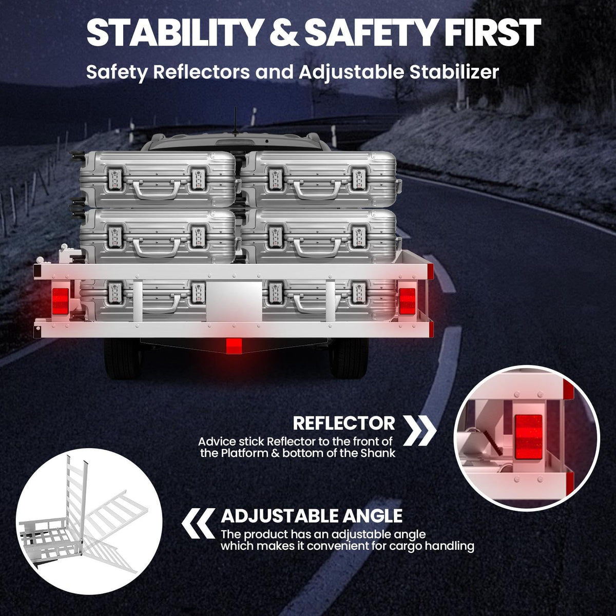 Heavy-Duty Aluminum Hitch Cargo Carrier N331