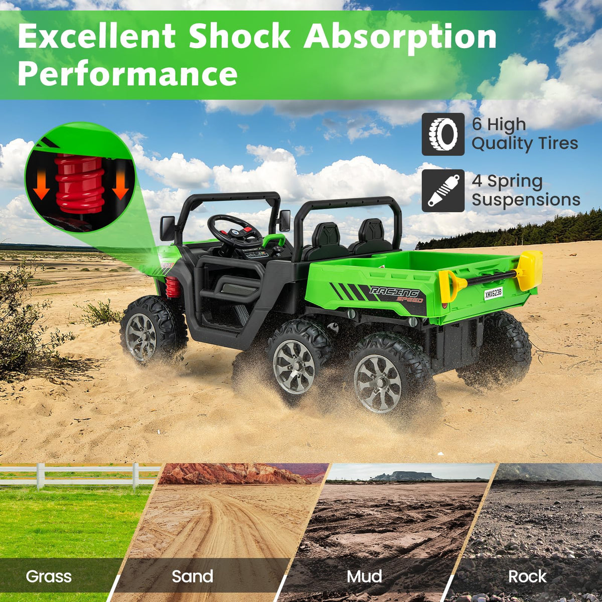 2 Seater Ride On Car Off-Road UTV Electric Vehicle with Remote Control C3016