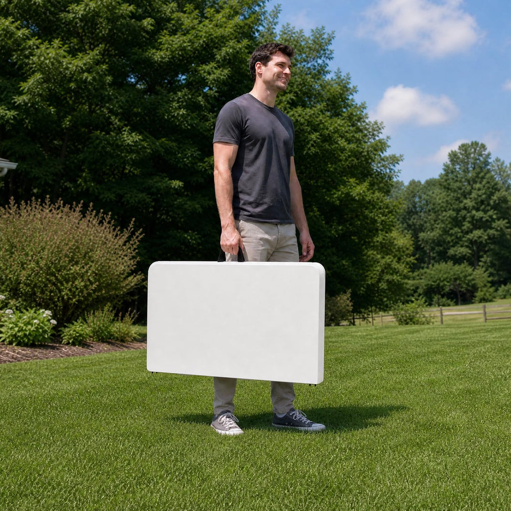 White Square Folding Card Table P86367