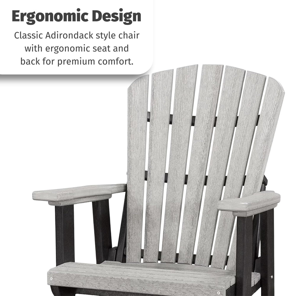 Tudor Brown Cedar Poly Adirondack Glider Outdoor Chair D915360