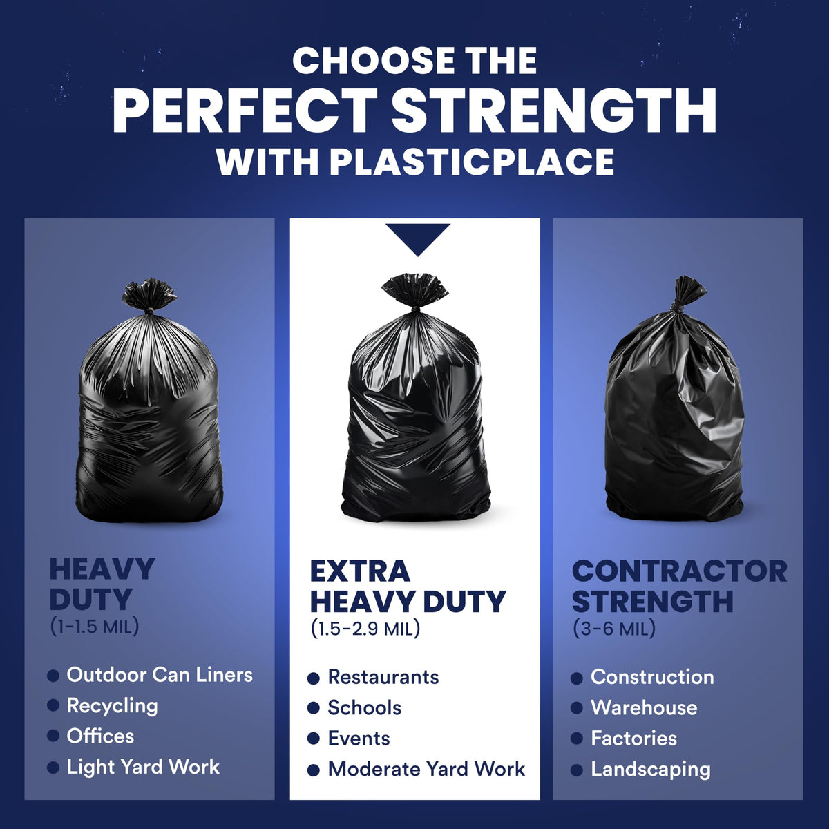 65 Gallon Black Heavy Duty Trash Bags 25 Count U432